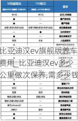 比亚迪汉ev旗舰版养车费用_比亚迪汉ev多少公里做次保养,需多少钱