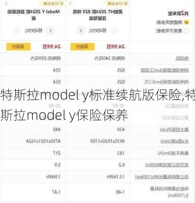 特斯拉model y标准续航版保险,特斯拉model y保险保养