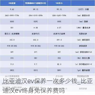 比亚迪汉ev保养一次多少钱_比亚迪汉ev终身免保养费吗