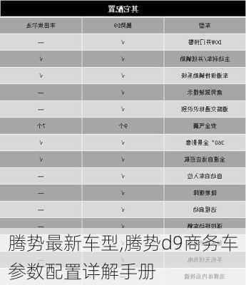 腾势最新车型,腾势d9商务车参数配置详解手册