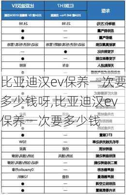 比亚迪汉ev保养一次要多少钱呀,比亚迪汉ev保养一次要多少钱