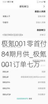 极氪001零首付84期月供_极氪001订单七万