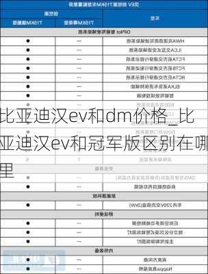 比亚迪汉ev和dm价格_比亚迪汉ev和冠军版区别在哪里