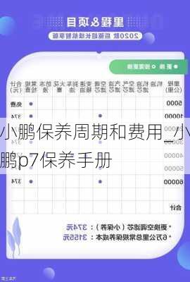 小鹏保养周期和费用_小鹏p7保养手册