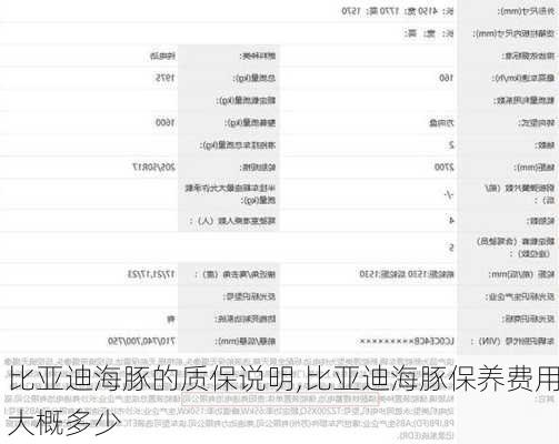 比亚迪海豚的质保说明,比亚迪海豚保养费用大概多少