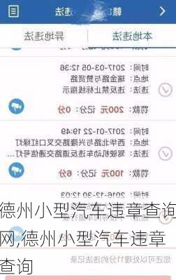 德州小型汽车违章查询网,德州小型汽车违章查询
