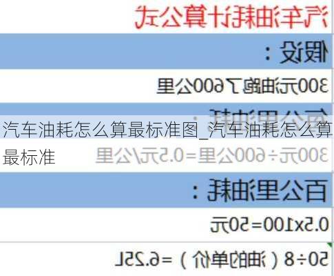 汽车油耗怎么算最标准图_汽车油耗怎么算最标准