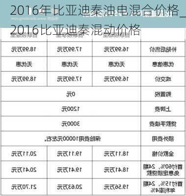 2016年比亚迪秦油电混合价格_2016比亚迪秦混动价格