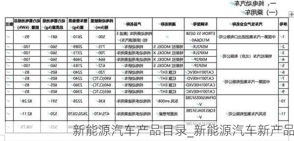 新能源汽车产品目录_新能源汽车新产品