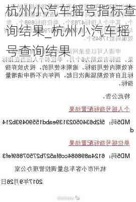 杭州小汽车摇号指标查询结果_杭州小汽车摇号查询结果