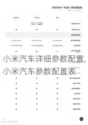 小米汽车详细参数配置,小米汽车参数配置表