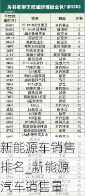 新能源车销售排名_新能源汽车销售量