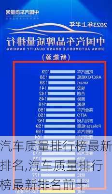 汽车质量排行榜最新排名,汽车质量排行榜最新排名前十