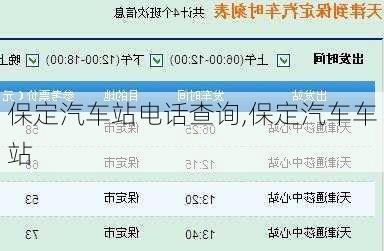 保定汽车站电话查询,保定汽车车站