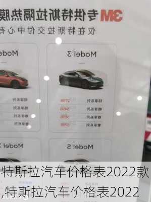 特斯拉汽车价格表2022款,特斯拉汽车价格表2022