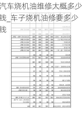 汽车烧机油维修大概多少钱_车子烧机油修要多少钱