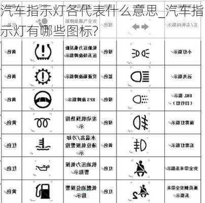 汽车指示灯各代表什么意思_汽车指示灯有哪些图标?