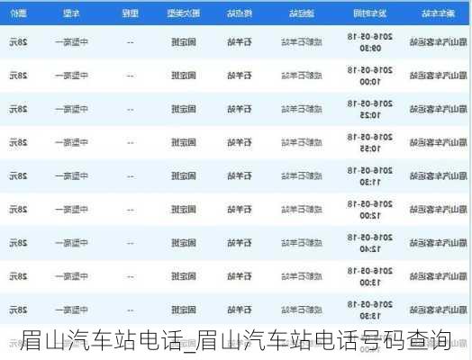 眉山汽车站电话_眉山汽车站电话号码查询