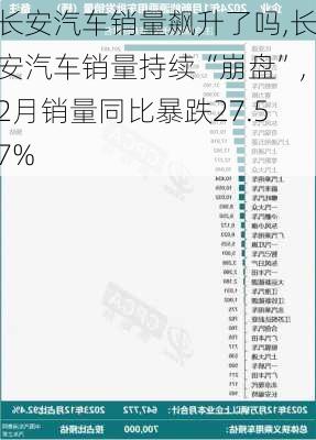 长安汽车销量飙升了吗,长安汽车销量持续“崩盘”,2月销量同比暴跌27.57%