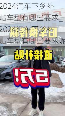 2024汽车下乡补贴车型有哪些要求_2024汽车下乡补贴车型有哪些要求呢