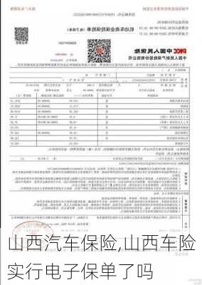 山西汽车保险,山西车险实行电子保单了吗