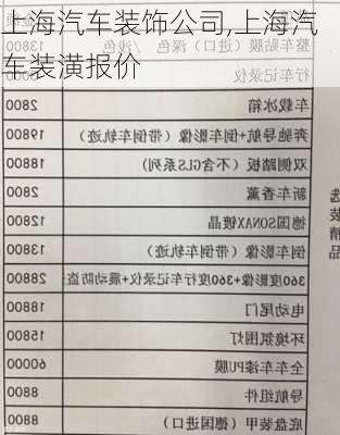 上海汽车装饰公司,上海汽车装潢报价