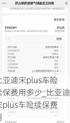 比亚迪宋plus车险续保费用多少_比亚迪宋plus车险续保费用