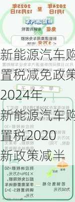 新能源汽车购置税减免政策2024年,新能源汽车购置税2020新政策减半