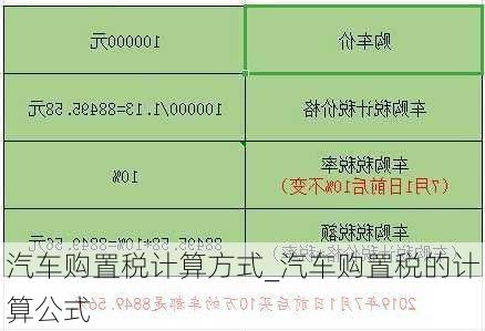 汽车购置税计算方式_汽车购置税的计算公式