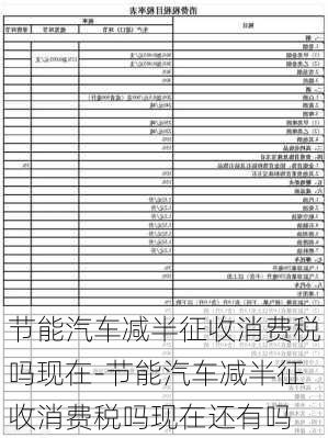 节能汽车减半征收消费税吗现在-节能汽车减半征收消费税吗现在还有吗