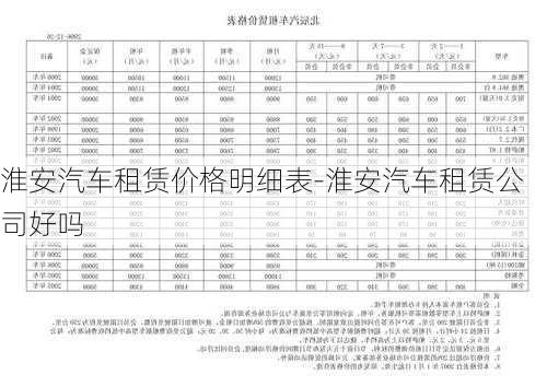 淮安汽车租赁价格明细表-淮安汽车租赁公司好吗