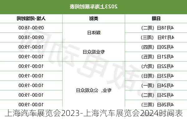 上海汽车展览会2023-上海汽车展览会2024时间表