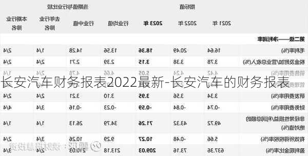 长安汽车财务报表2022最新-长安汽车的财务报表