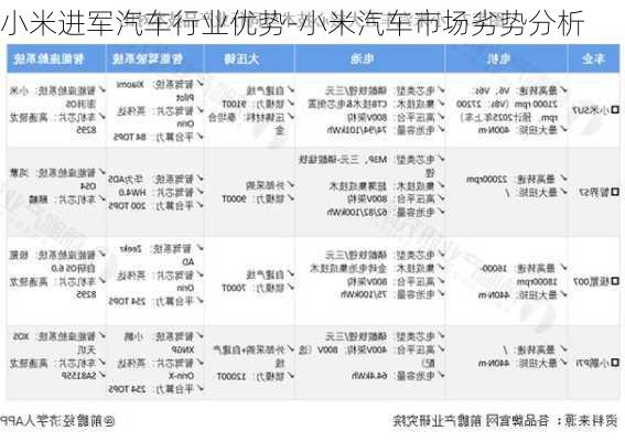 小米进军汽车行业优势-小米汽车市场劣势分析