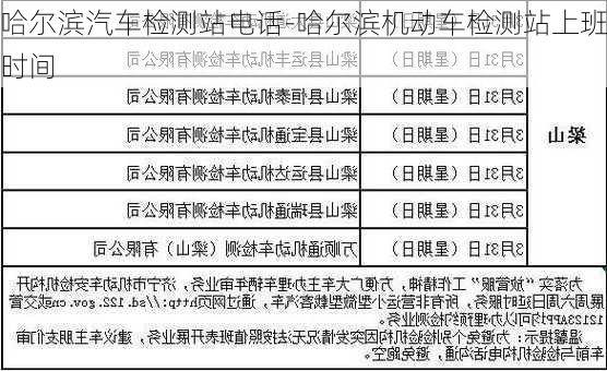 哈尔滨汽车检测站电话-哈尔滨机动车检测站上班时间