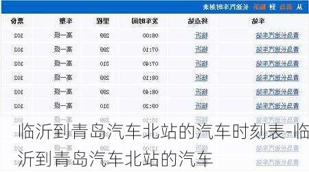 临沂到青岛汽车北站的汽车时刻表-临沂到青岛汽车北站的汽车