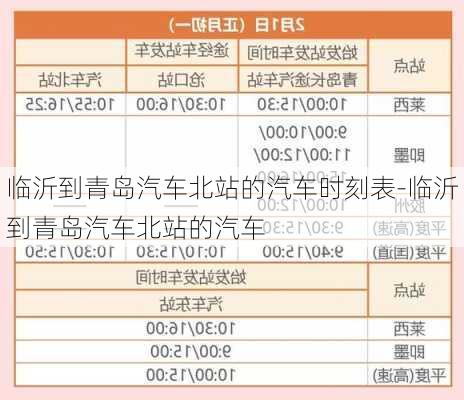 临沂到青岛汽车北站的汽车时刻表-临沂到青岛汽车北站的汽车