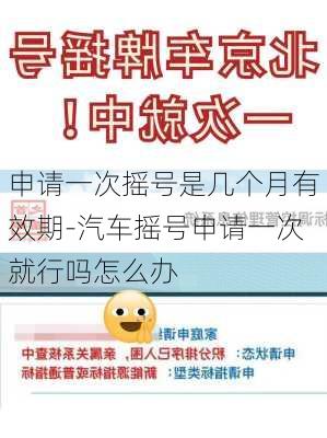 申请一次摇号是几个月有效期-汽车摇号申请一次就行吗怎么办