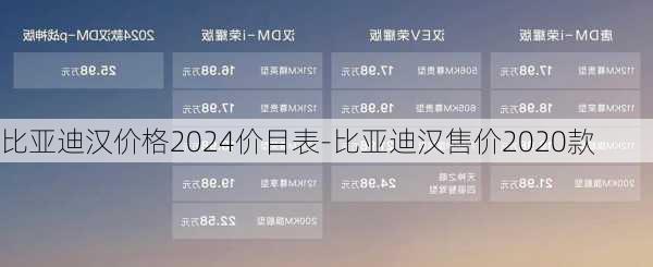 比亚迪汉价格2024价目表-比亚迪汉售价2020款