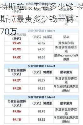 特斯拉最贵要多少钱-特斯拉最贵多少钱一辆 170万