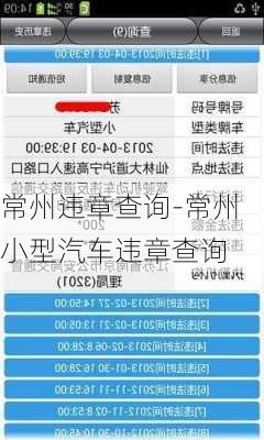 常州违章查询-常州小型汽车违章查询