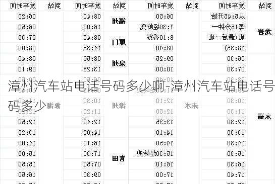 漳州汽车站电话号码多少啊-漳州汽车站电话号码多少