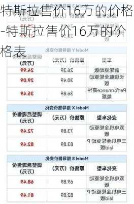 特斯拉售价16万的价格-特斯拉售价16万的价格表