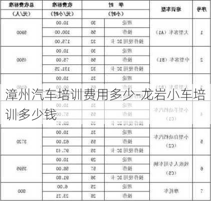 漳州汽车培训费用多少-龙岩小车培训多少钱