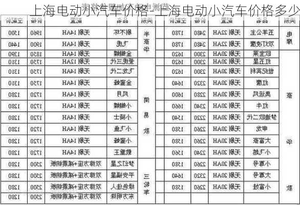 上海电动小汽车价格-上海电动小汽车价格多少