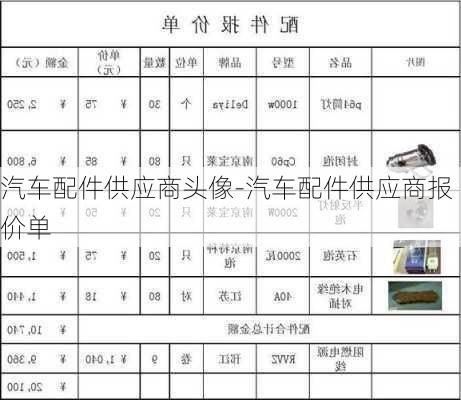 汽车配件供应商头像-汽车配件供应商报价单