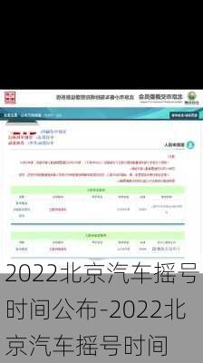 2022北京汽车摇号时间公布-2022北京汽车摇号时间