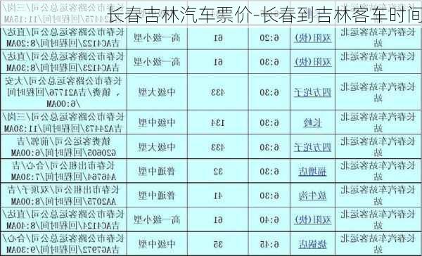 长春吉林汽车票价-长春到吉林客车时间