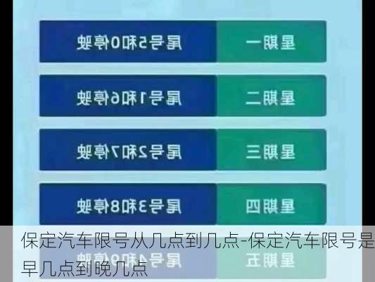 保定汽车限号从几点到几点-保定汽车限号是早几点到晚几点