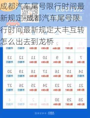 成都汽车尾号限行时间最新规定-成都汽车尾号限行时间最新规定大丰互转怎么出去到龙桥